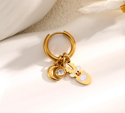 Christmas Charm Hoop Earrings Pair - Earrings - 18k Gold Plated Waterproof Jewellery - Collection 9