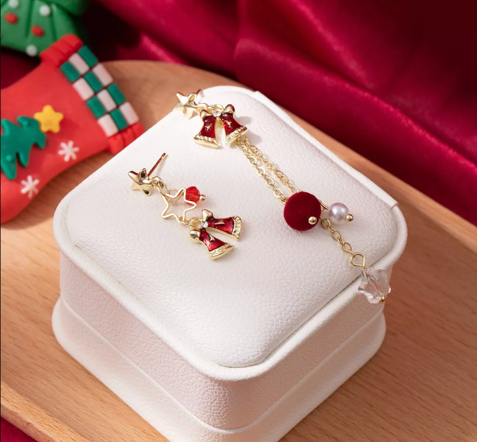 Star & Bell Asymmetric Drop Earrings - Earrings - 18k Gold Plated Waterproof Jewellery - Collection 9