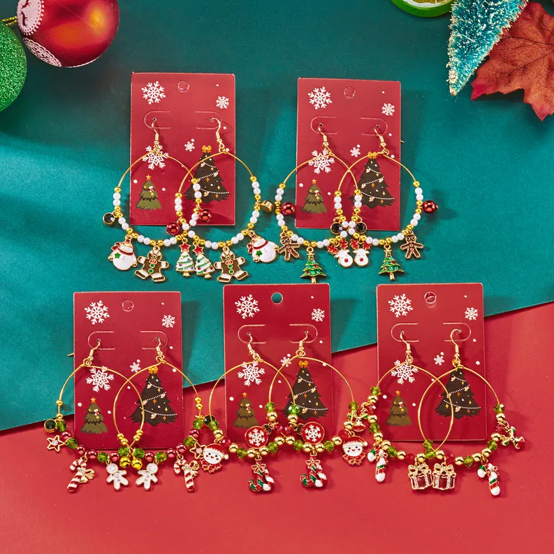 Christmas Charm Hoop Earrings Collection - Earrings - 18k Gold Plated Waterproof Jewellery - Collection 9