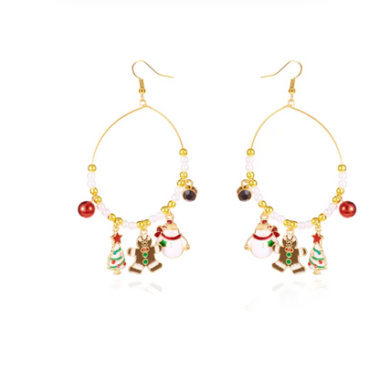 Christmas Charm Hoop Earrings Collection - Earrings - 18k Gold Plated Waterproof Jewellery - Collection 9