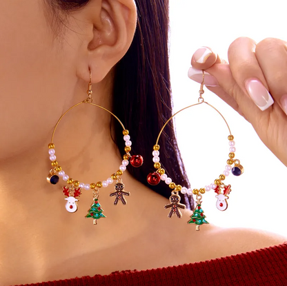 Christmas Charm Hoop Earrings Collection - Earrings - 18k Gold Plated Waterproof Jewellery - Collection 9