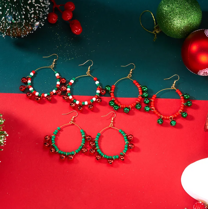 Beaded Hoop Christmas Earrings Collection - Earrings - 18k Gold Plated Waterproof Jewellery - Collection 9