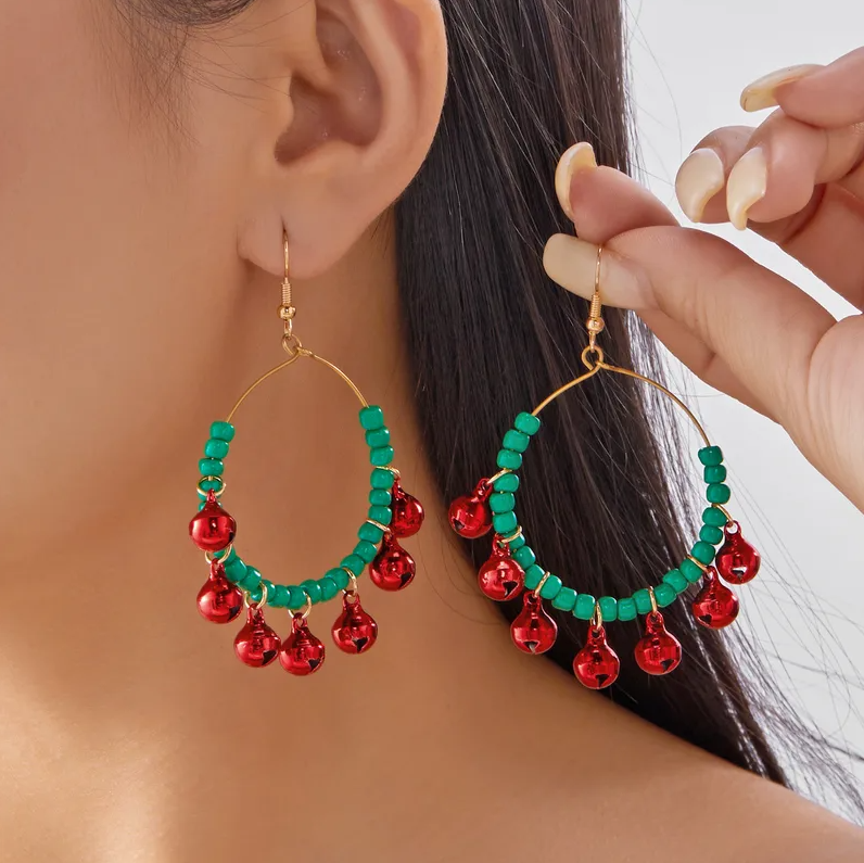 Beaded Hoop Christmas Earrings Collection - Earrings - 18k Gold Plated Waterproof Jewellery - Collection 9