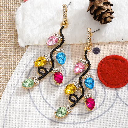 Multicolor Crystal Vine Drop Earrings - Earrings - 18k Gold Plated Waterproof Jewellery - Collection 9