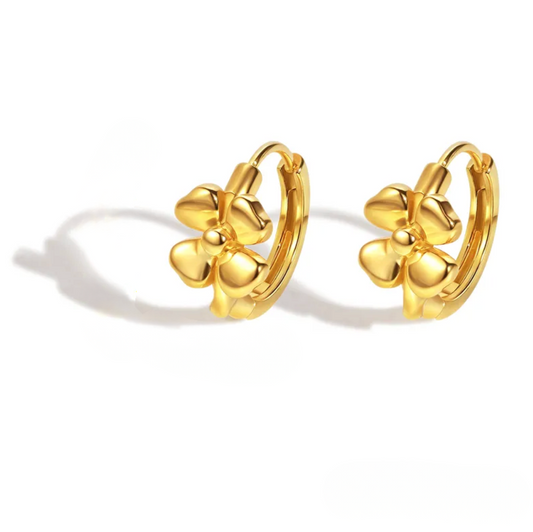 Gold Butterfly Hoop Earrings - - 18k Gold Plated Waterproof Jewellery - Collection 9