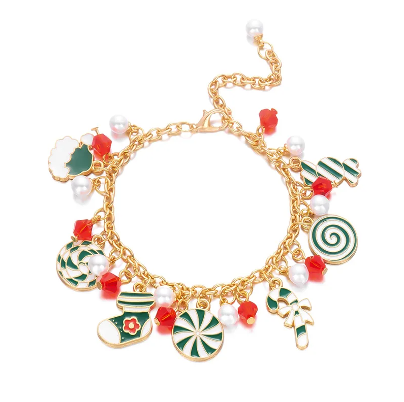Peppermint Candy Charm Bracelet - Bracelets - 18k Gold Plated Waterproof Jewellery - Collection 9