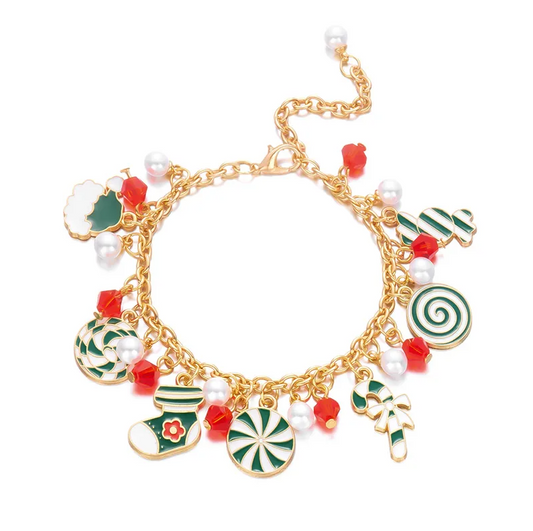 Peppermint Candy Charm Bracelet - Bracelets - 18k Gold Plated Waterproof Jewellery - Collection 9