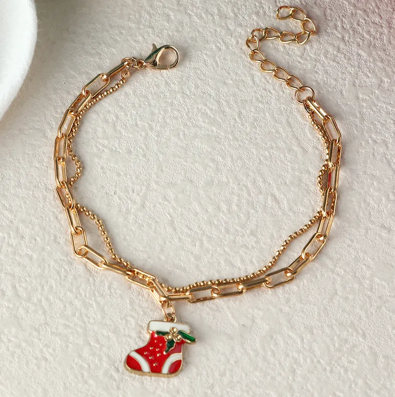 Christmas Charm Layered Chain Bracelet - Bracelets - 18k Gold Plated Waterproof Jewellery - Collection 9