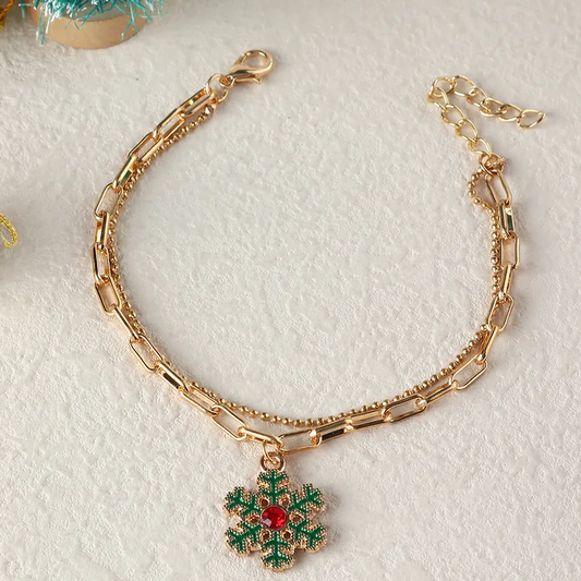 Christmas Charm Layered Chain Bracelet - Bracelets - 18k Gold Plated Waterproof Jewellery - Collection 9