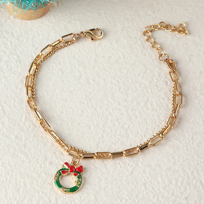 Christmas Charm Layered Chain Bracelet - Bracelets - 18k Gold Plated Waterproof Jewellery - Collection 9