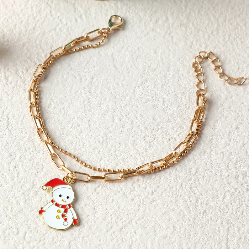 Christmas Charm Layered Chain Bracelet - Bracelets - 18k Gold Plated Waterproof Jewellery - Collection 9