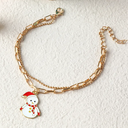 Christmas Charm Layered Chain Bracelet - Bracelets - 18k Gold Plated Waterproof Jewellery - Collection 9