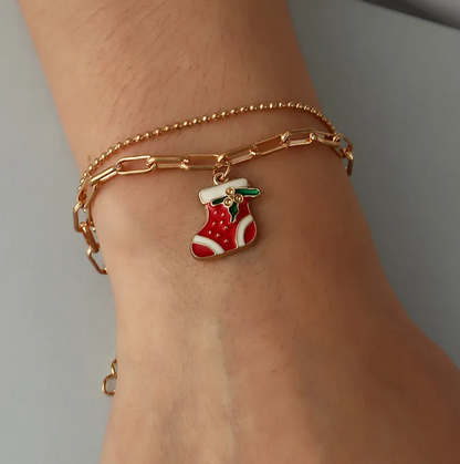 Christmas Charm Layered Chain Bracelet - Bracelets - 18k Gold Plated Waterproof Jewellery - Collection 9