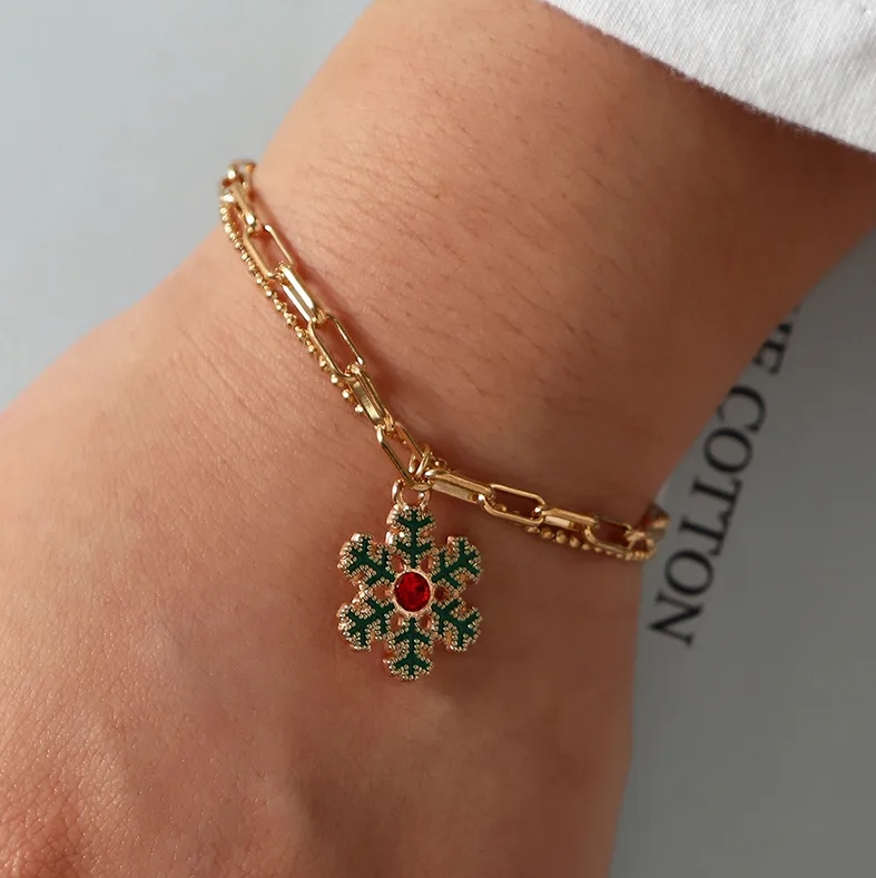 Christmas Charm Layered Chain Bracelet - Bracelets - 18k Gold Plated Waterproof Jewellery - Collection 9