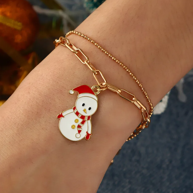 Christmas Charm Layered Chain Bracelet - Bracelets - 18k Gold Plated Waterproof Jewellery - Collection 9