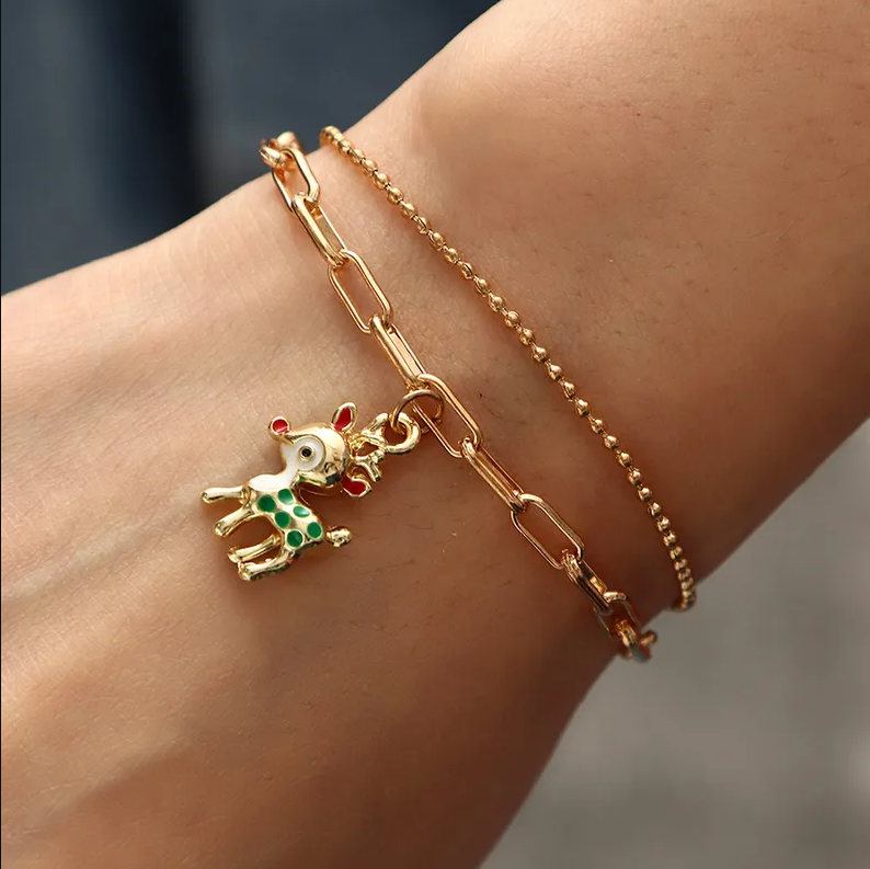 Christmas Charm Layered Chain Bracelet - Bracelets - 18k Gold Plated Waterproof Jewellery - Collection 9
