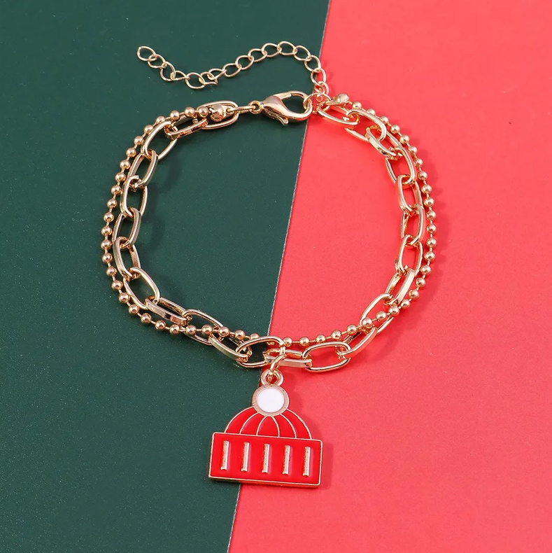 Christmas Charm Layered Chain Bracelet - Bracelets - 18k Gold Plated Waterproof Jewellery - Collection 9
