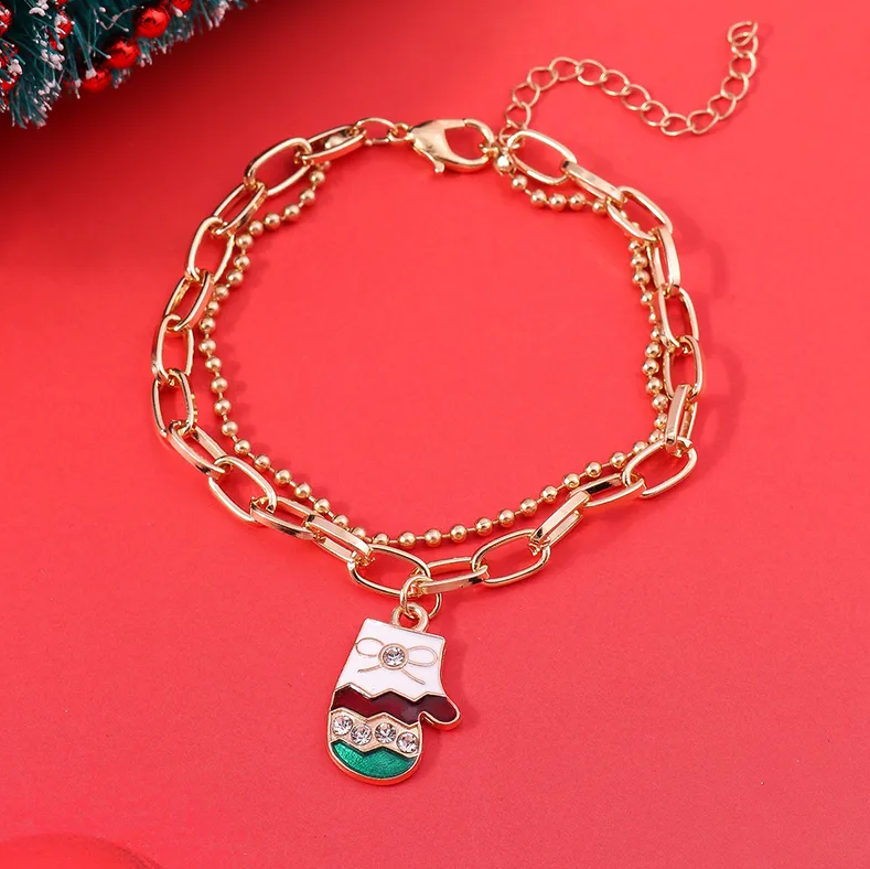Christmas Charm Layered Chain Bracelet - Bracelets - 18k Gold Plated Waterproof Jewellery - Collection 9