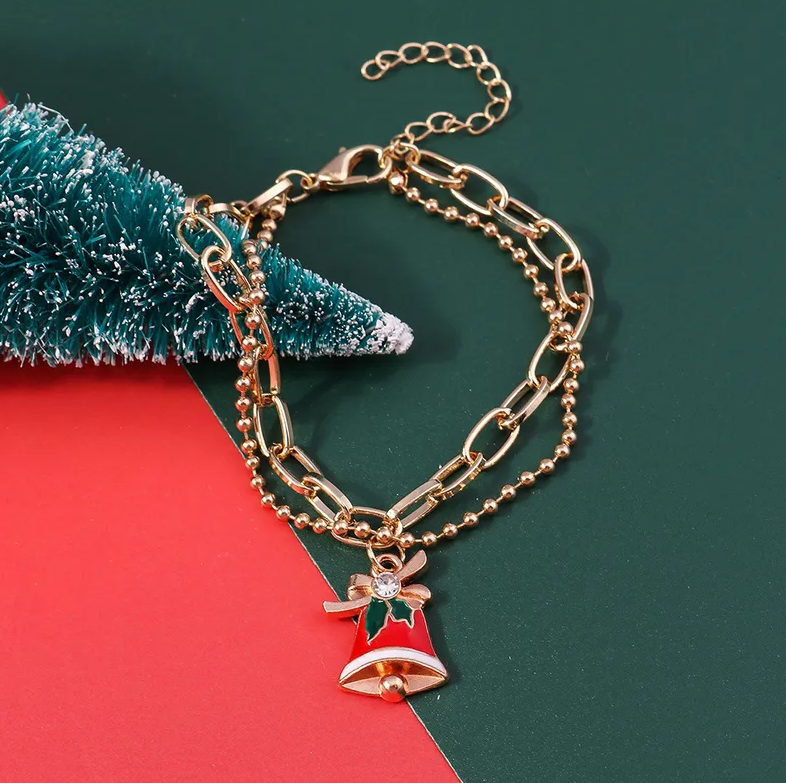 Christmas Charm Layered Chain Bracelet - Bracelets - 18k Gold Plated Waterproof Jewellery - Collection 9
