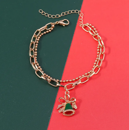 Christmas Charm Layered Chain Bracelet - Bracelets - 18k Gold Plated Waterproof Jewellery - Collection 9