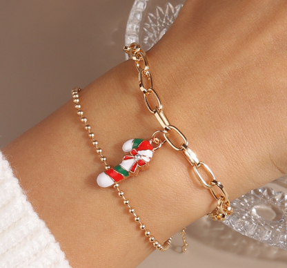 Christmas Charm Layered Chain Bracelet - Bracelets - 18k Gold Plated Waterproof Jewellery - Collection 9