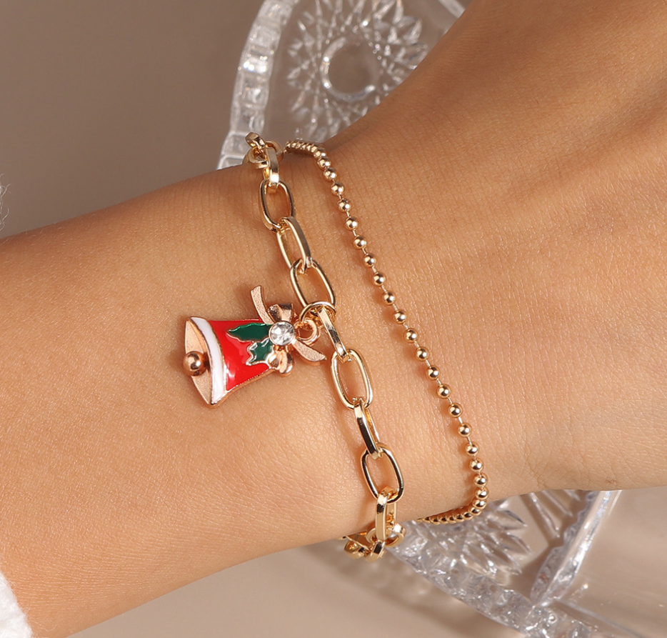 Christmas Charm Layered Chain Bracelet - Bracelets - 18k Gold Plated Waterproof Jewellery - Collection 9