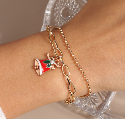 Christmas Charm Layered Chain Bracelet - Bracelets - 18k Gold Plated Waterproof Jewellery - Collection 9