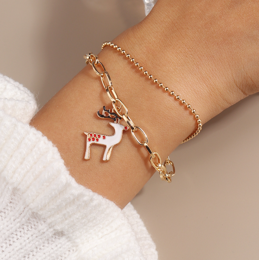 Christmas Charm Layered Chain Bracelet - Bracelets - 18k Gold Plated Waterproof Jewellery - Collection 9