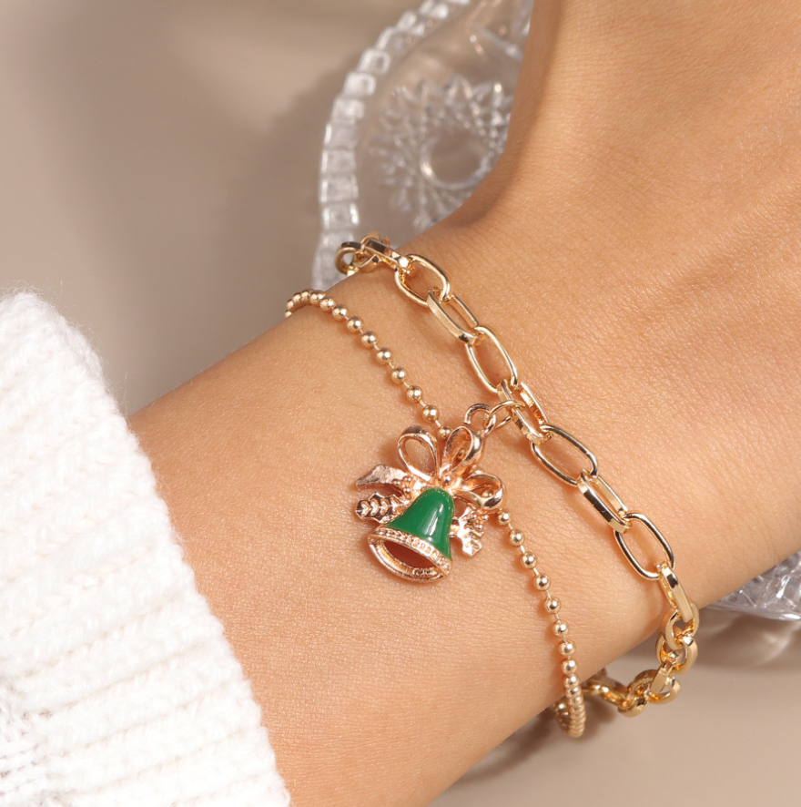 Christmas Charm Layered Chain Bracelet - Bracelets - 18k Gold Plated Waterproof Jewellery - Collection 9