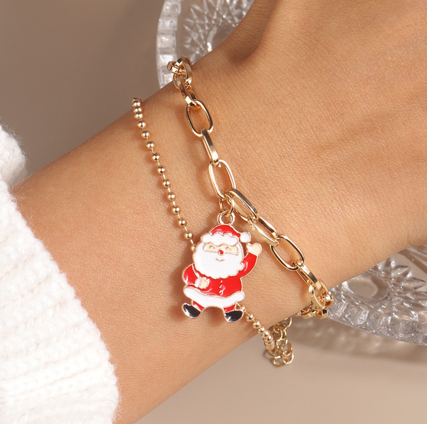 Christmas Charm Layered Chain Bracelet - Bracelets - 18k Gold Plated Waterproof Jewellery - Collection 9