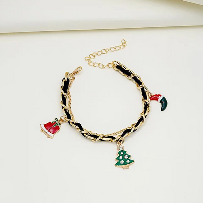 Christmas Charm Woven Chain Bracelet - Bracelets - 18k Gold Plated Waterproof Jewellery - Collection 9