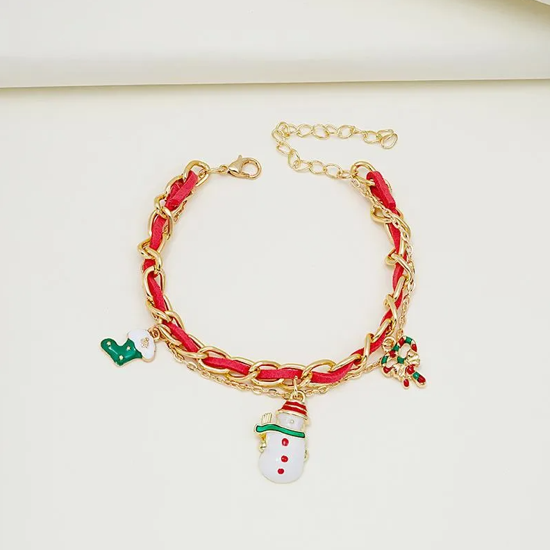 Christmas Charm Woven Chain Bracelet - Bracelets - 18k Gold Plated Waterproof Jewellery - Collection 9