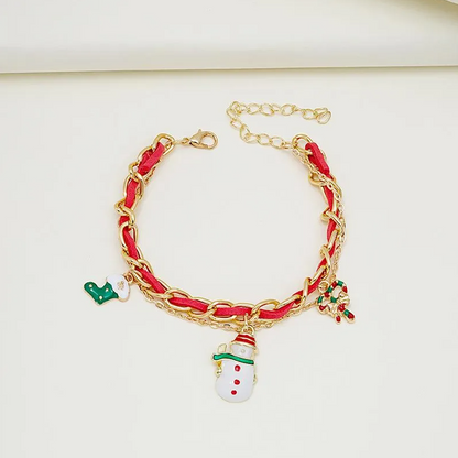 Christmas Charm Woven Chain Bracelet - Bracelets - 18k Gold Plated Waterproof Jewellery - Collection 9