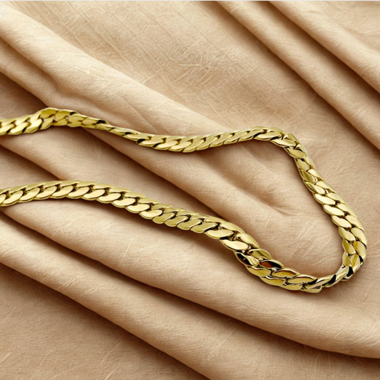 Gold Curb Chain Necklace - Necklace - 18k Gold Plated Waterproof Jewellery - Collection 9