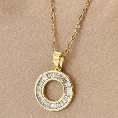 Gold Circle Crystal Jewellery Set - Jewellery Set - 18k Gold Plated Waterproof Jewellery - Collection 9