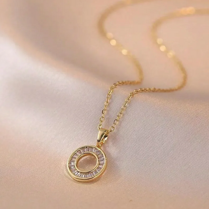 Gold Circle Crystal Jewellery Set - Jewellery Set - 18k Gold Plated Waterproof Jewellery - Collection 9