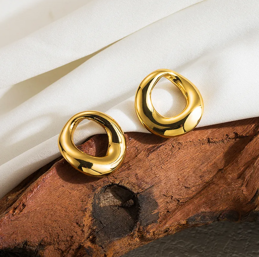 Hollow Golden Hoops - Jewelry - 18k Gold Plated Waterproof Jewellery - Collection 9