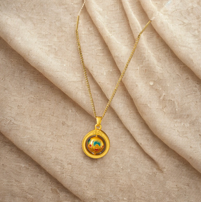 Circular Pendant Necklace - Jewelry - 18k Gold Plated Waterproof Jewellery - Collection 9