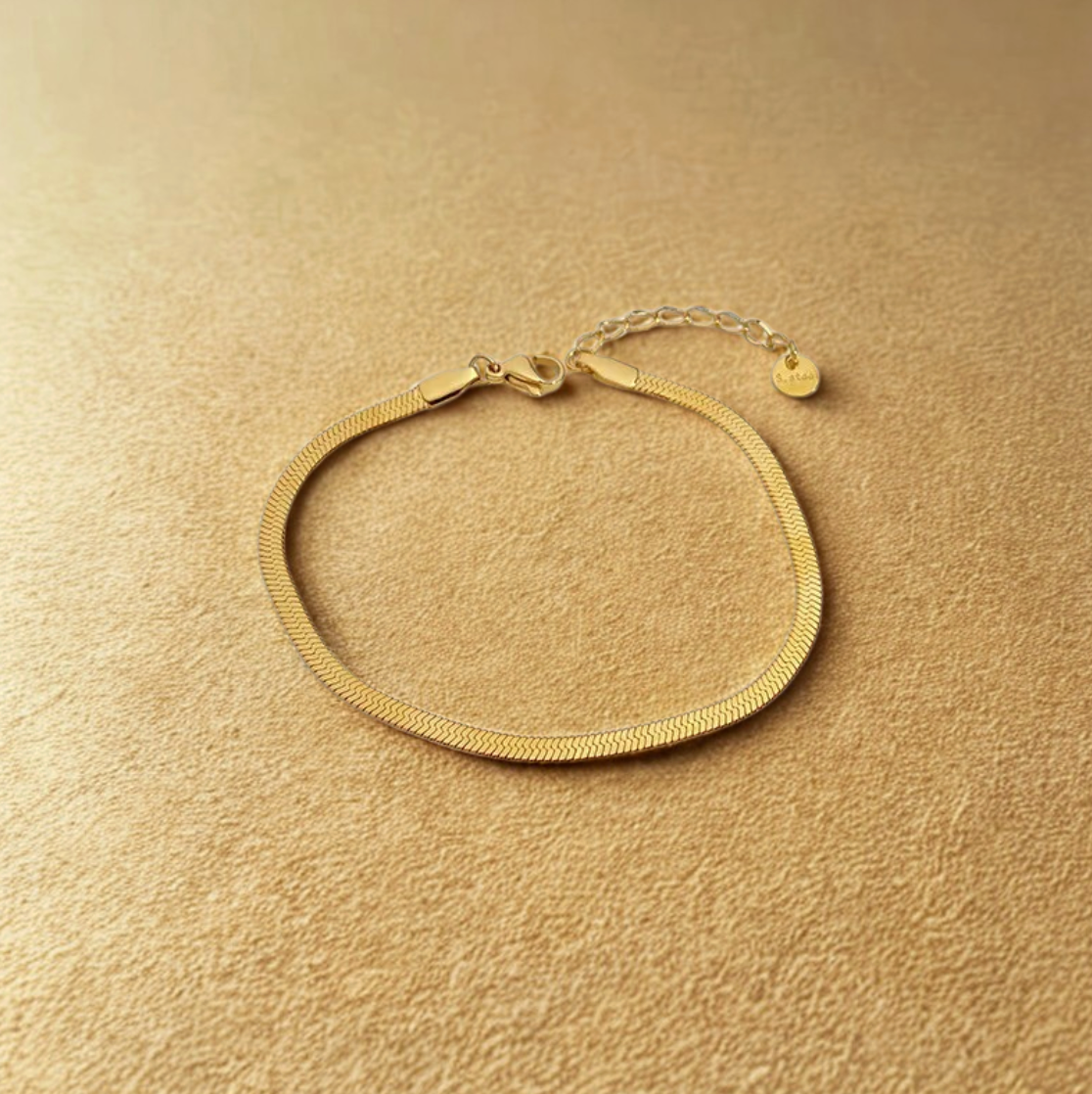 Flat Snake Chain Bracelet - Jewelry - 18k Gold Plated Waterproof Jewellery - Collection 9