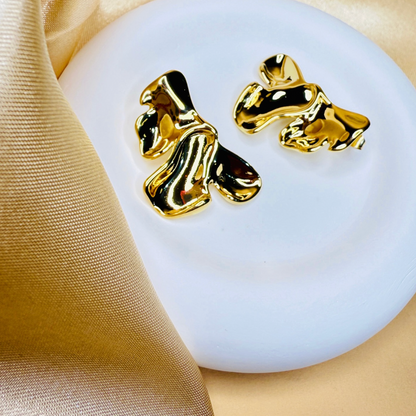 Twisted Gold Studs - Jewelry - 18k Gold Plated Waterproof Jewellery - Collection 9