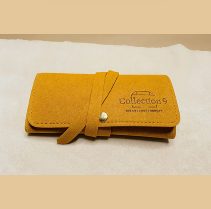 Golden Brown Travel Jewelry Roll Organizer - Accessories - 18k Gold Plated Waterproof Jewellery - Collection 9