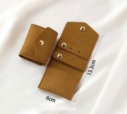 Golden Brown Mini Jewelry Roll Protection Pouch - Accessories - 18k Gold Plated Waterproof Jewellery - Collection 9