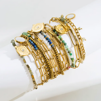Gold Layered Charm Bracelet - Bracelet - 18k Gold Plated Waterproof Jewellery - Collection 9