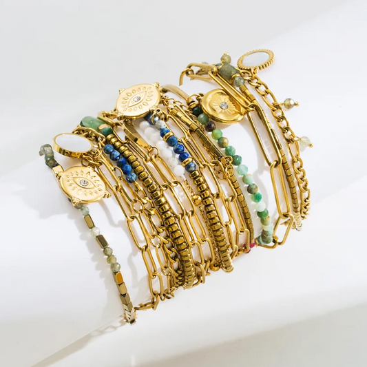 Gold Layered Charm Bracelet - Bracelet - 18k Gold Plated Waterproof Jewellery - Collection 9