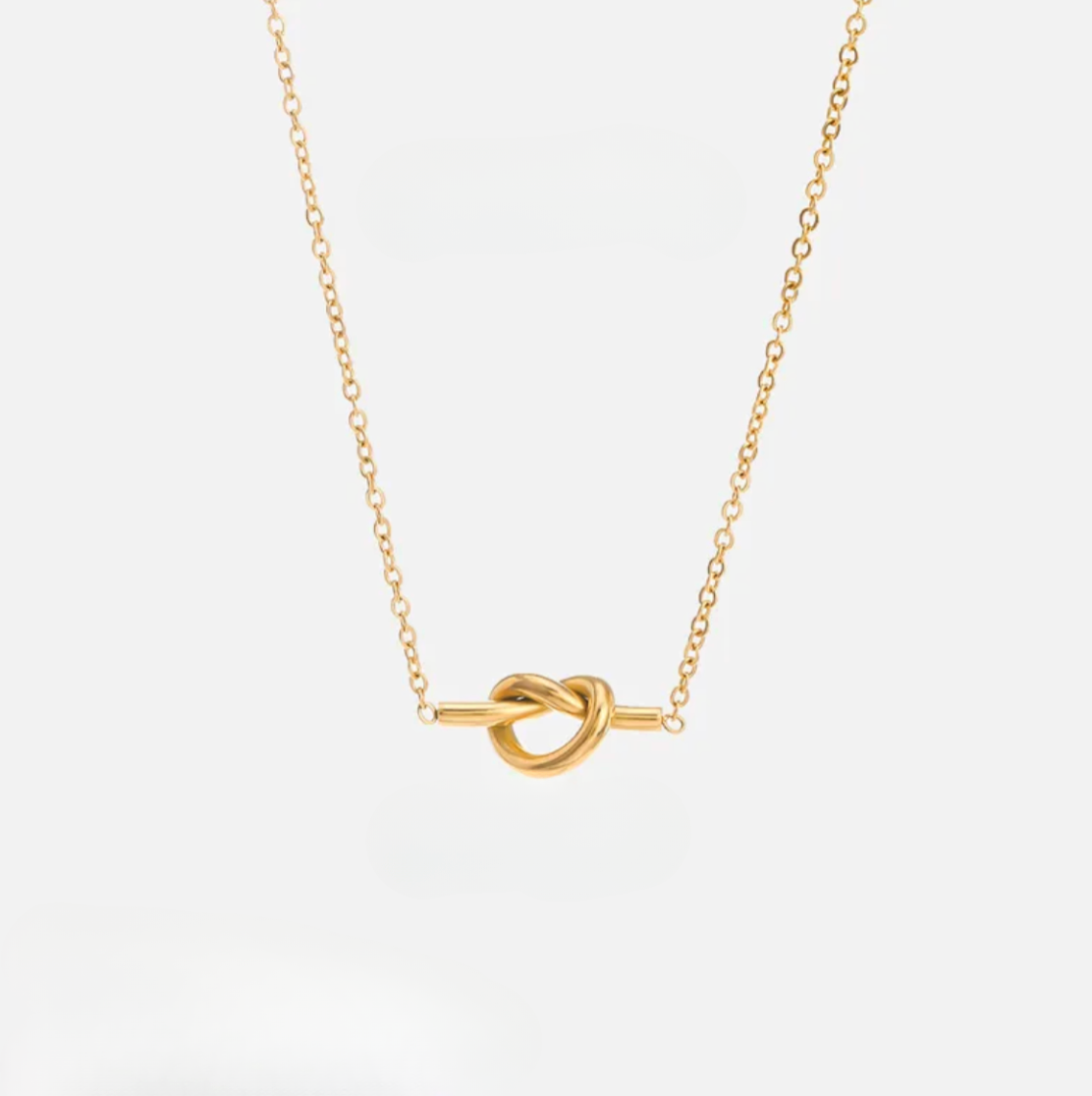 Gold Knot Pendant Necklace - Jewelry - 18k Gold Plated Waterproof Jewellery - Collection 9