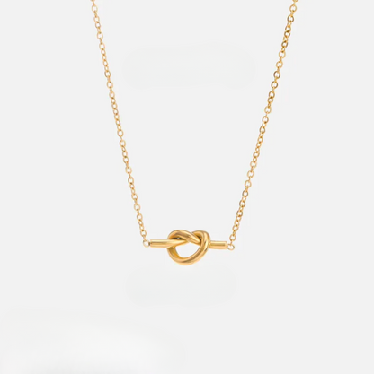 Gold Knot Pendant Necklace - Jewelry - 18k Gold Plated Waterproof Jewellery - Collection 9