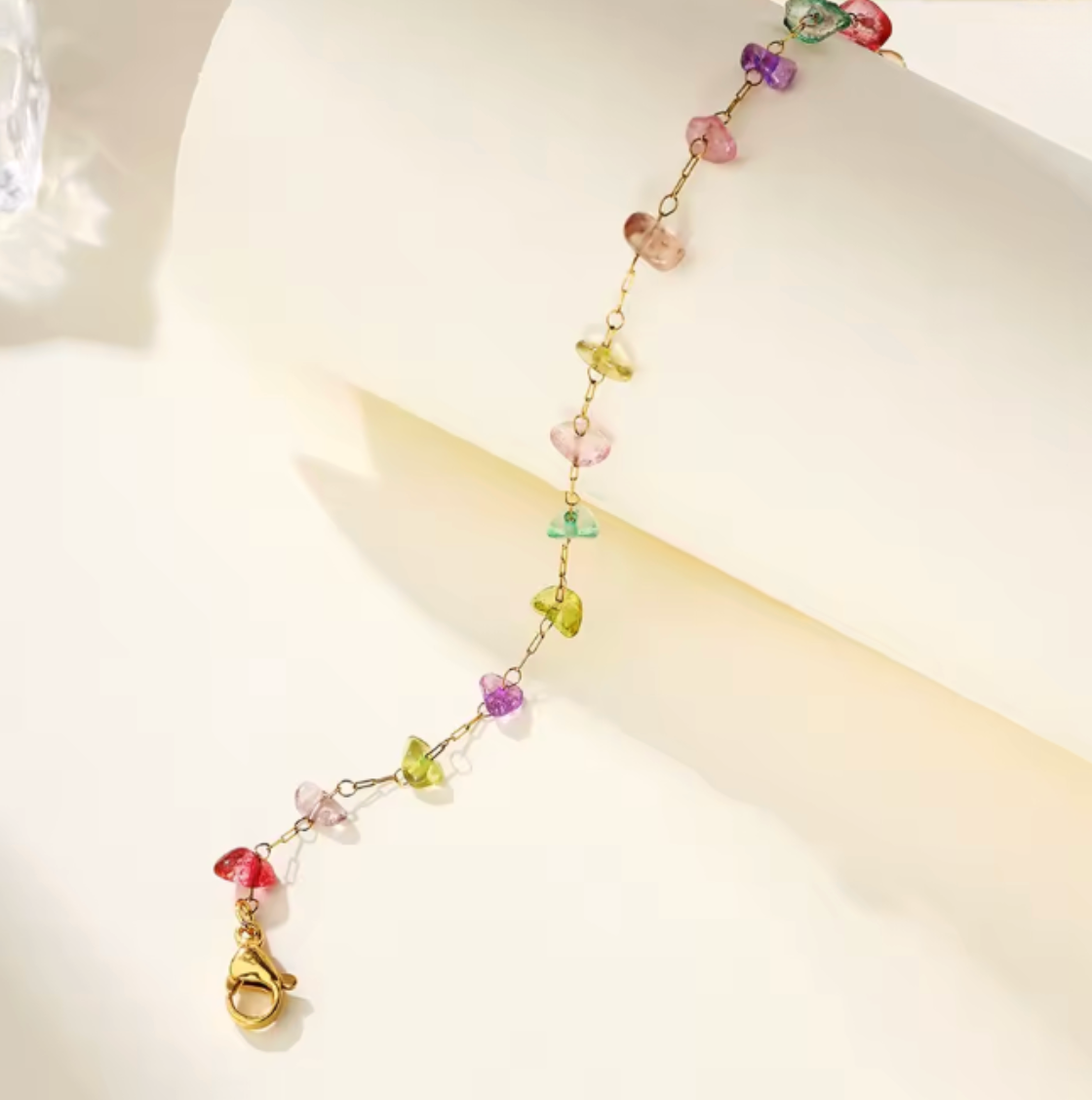 Crystal Colorful Bead Chain Necklace - Jewelry - 18k Gold Plated Waterproof Jewellery - Collection 9