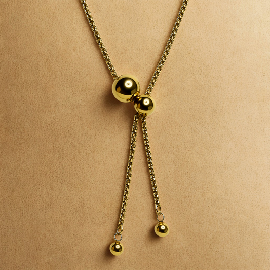 Gold Ball Chain Necklace - Jewelry - 18k Gold Plated Waterproof Jewellery - Collection 9