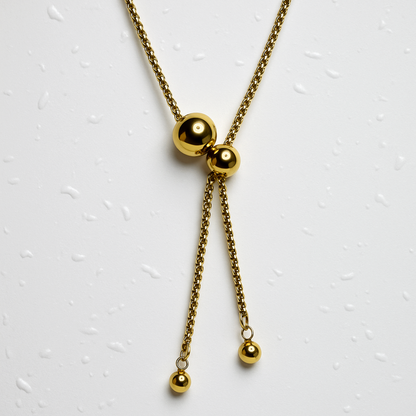 Gold Ball Chain Necklace - Jewelry - 18k Gold Plated Waterproof Jewellery - Collection 9