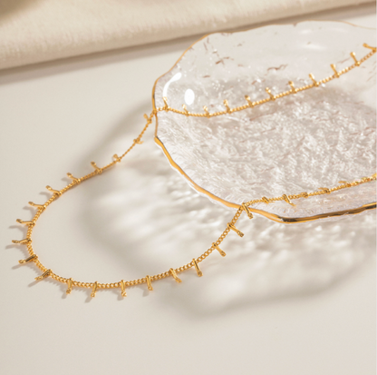 Gold Fringe Chain - Necklace - 18k Gold Plated Waterproof Jewellery - Collection 9